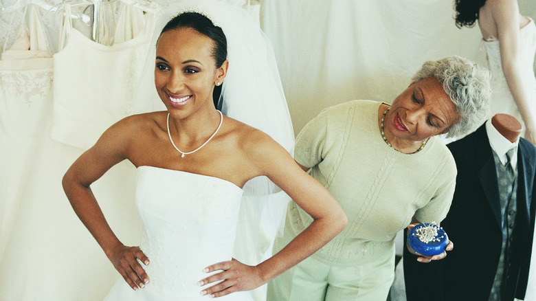 Bride wearing a wedding dress