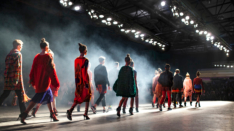 High fashion models walking down a runway