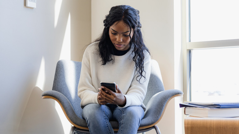 Woman texting
