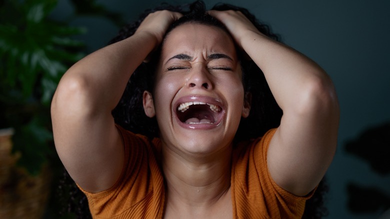Woman yelling